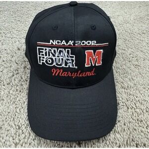 Vtg Maryland Terrapins Hat 2002 NCAA Final Four Adjustable Black Headmaster Cap